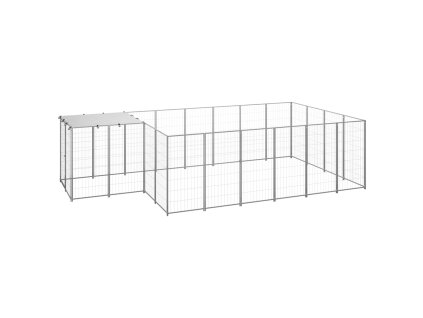 Psí kotec stříbrný 8,47 m² ocel 3082209