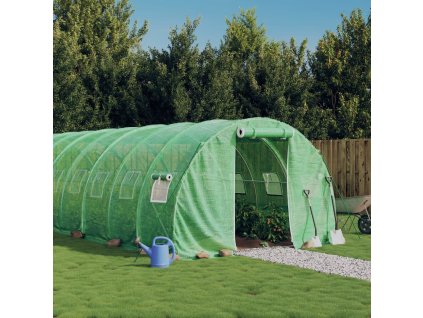 Skleník s ocelovým rámem zelený 48 m² 16 x 3 x 2 m 3188045