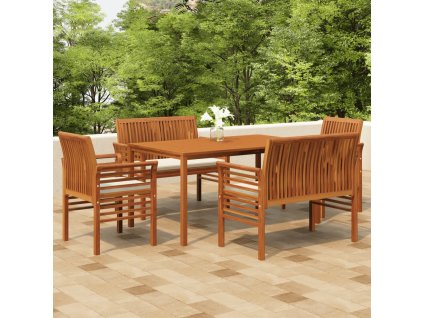 5dílný zahradní jídelní set s poduškami masivní akáciové dřevo 3120459