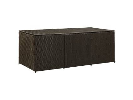 Zahradní úložný box polyratan 180 x 90 x 70 cm hnědý 46478