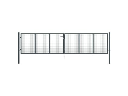 Pletivová zahradní brána pozinkovaná ocel 400 x 150 cm šedá 145777