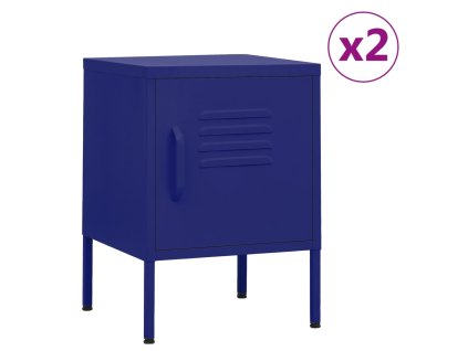 Noční stolky 2 ks námořnická modř 35 x 35 x 51 cm ocel 3095206