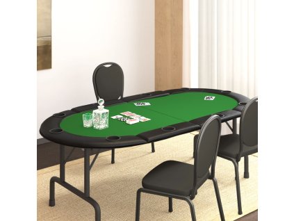Skládací deska na poker pro 10 hráčů zelená 208 x 106 x 3 cm 80400