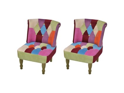 Francouzské křeslo 2 ks patchwork textil 240810