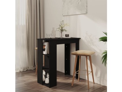 Barový stůl s regálem černý 102x50x103,5 cm kompozitní dřevo 809459
