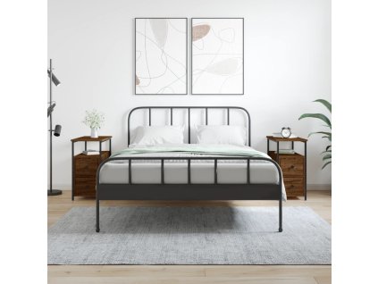 Noční stolky 2 ks hnědý dub 30 x 60 x 60 cm kompozitní dřevo 826072