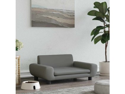 Pelíšek pro psy tmavě šedý 70 x 45 x 33 cm samet 171990