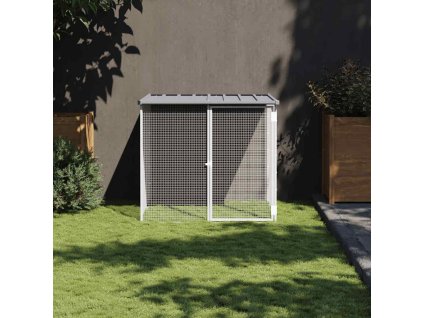 Klec pro kuřata se střechou světle šedá 103 x 98 x 90 cm ocel 172338