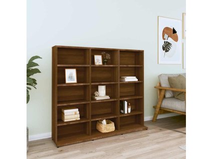 Skříňka na CD hnědý dub 100 x 23 x 89,5 cm kompozitní dřevo 815485