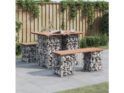 Zahradní lavice gabionový design 100x70x72 cm masivní douglaska 834366