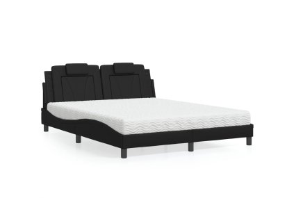 Postel Viana s matrací černá 160 x 200 cm umělá kůže 3208803