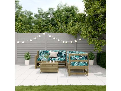 5dílná zahradní sedací souprava a podušky impregnovaná borovice 3250819
