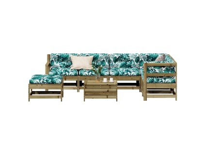8dílná zahradní sedací souprava a podušky impregnovaná borovice 3250611