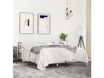 Rám postele šedý sonoma 140 x 190 cm kompozitní dřevo a kov 3280080