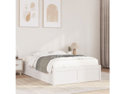 Postel bez matrace bílá 120 x 190 cm masivní borovice 3282388