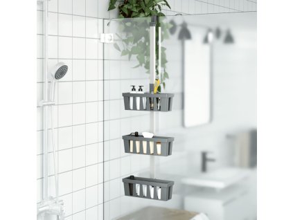 Závěsná police do sprchy 30 x 15 × (67–105) cm hliník 154599