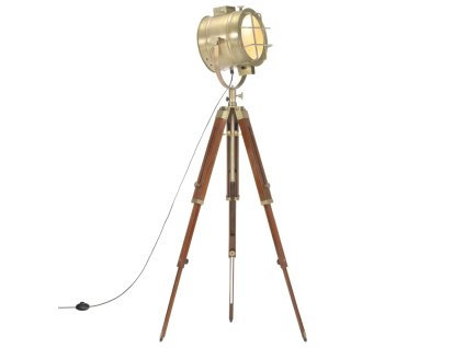 Stojací lampa na stativu masivní mangovníkové dřevo 165 cm 286112