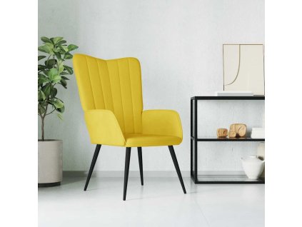Relaxační křeslo hořčicově žluté samet 327684