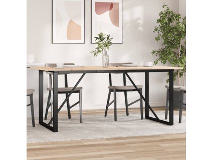 Jídelní stůl s O rámem 180 x 90 x 75 cm borové dřevo a ocel 3282678