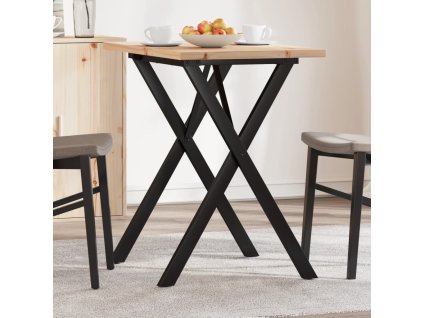 Jídelní stůl s X rámem 80 x 50 x 75,5 cm borové dřevo a ocel 3282760
