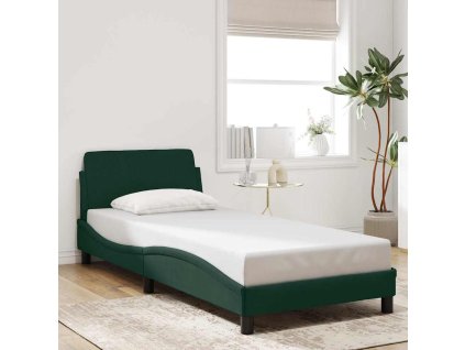 Rám postele Dover tmavě zelená 80 x 200 cm samet 373075