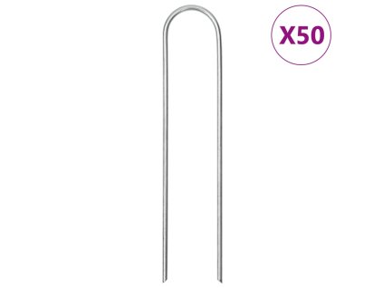 Zemní kolíky tvaru U 50 ks 15 x 3,5 cm pozinkovaná ocel 4009364