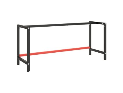 Rám pracovního stolu matně černý a matně červený 180x57x79 cm 151457