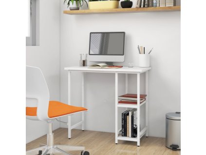 PC stůl bílý 80 x 40 x 72 cm MDF a kov 20555