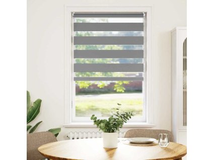 Zebrová roleta 90,9 x 150 cm, šířka látky 86,7 cm, šedá 240207