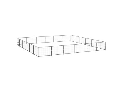 Psí kotec černý 36 m² ocel 3082169
