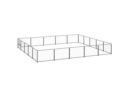 Psí kotec černý 25 m² ocel 3082157