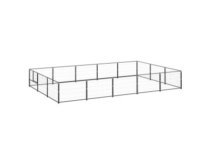Psí kotec černý 15 m² ocel 3082129