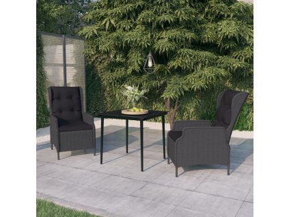 3dílný zahradní jídelní set tmavě šedý 3099655
