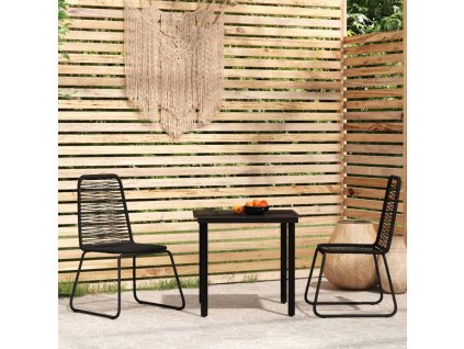 3dílný zahradní jídelní set černý 3099089