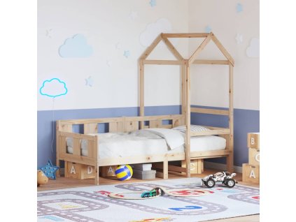 Válenda se střechou 80 x 200 cm masivní borové dřevo 3282278