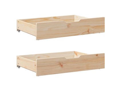 Zásuvky pod postel s kolečky 2 ks 80x55x17 cm masivní borovice 850929