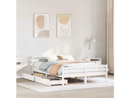 Postel bez matrace bílá 140 x 200 cm masivní borovice 3301611