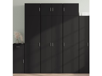 Úzká úložná černá 70 x 42,5 x 225 cm kompozitní dřevo 3281323