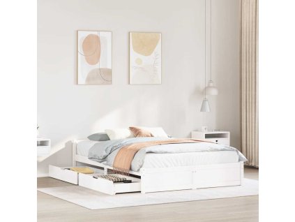 Postel bez matrace bílá 150 x 200 cm masivní borovice 3301691