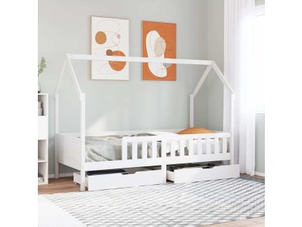 Dětská postel se zásuvkami 90 x 190 cm masivní borové dřevo 3302039