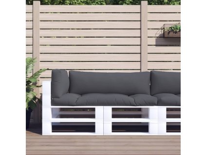 Podušky na palety 3 ks antracitové textil 360944