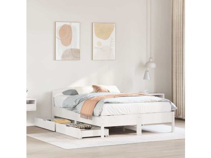Postel bez matrace bílá 120 x 200 cm masivní borovice 3301831