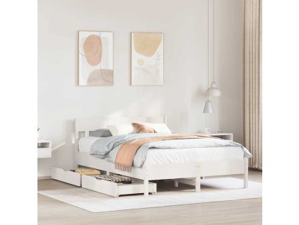 Postel bez matrace bílá 140 x 200 cm masivní borovice 3301867