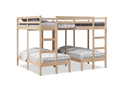 Rám trojité patrové postele 160x200/80x160 cm masivní borovice 3308580