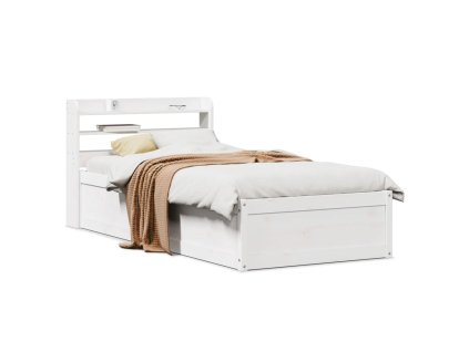 Rám postele s čelem bílý 75 x 190 cm masivní borovice 3307108