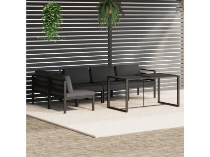 6dílná zahradní sedací souprava s poduškami hliník antracitová 3115916