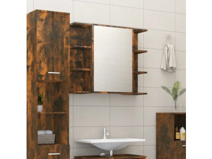 Koupelnová zrcadlová skříňka kouřový dub 80x20,5x64 cm kompozit 815522