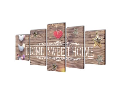 Sada obrazů, tisk na plátně, Home Sweet Home, 200 x 100 cm 241593