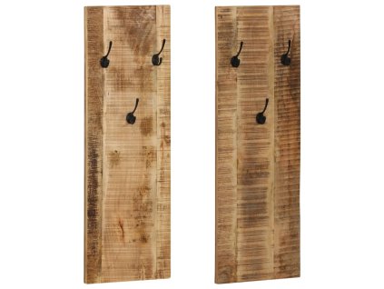 Nástěnný věšák 2 ks masivní mangovníkové dřevo 36 x 110 x 3 cm 246025