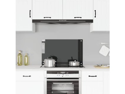 Kuchyňský panel černý 80 x 50 cm tvrzené sklo 249485